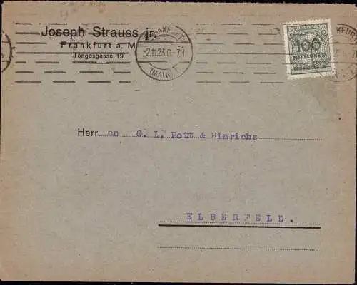 603030 | Brief der Firma Joseph Strauss, Töngesgasse, Judaica | Frankfurt (W 6000)