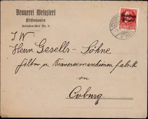 603032 | Brief der Brauerei Weinzierl, Bier  | Pfeffenhausen (W - 8308), -,