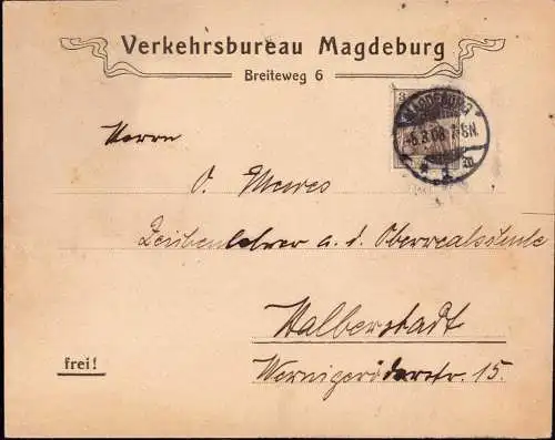 603033 | Reisen Tourismus, Dekorativer Brief des Verkehrsbüro  | Magdeburg (O - 3010), -,