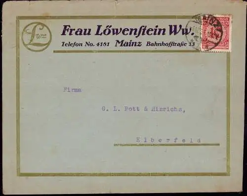 603038 | dekorativer Brief der Firma Frau Löwenstein Ww. Judaica  | Mainz (W - 6500), -,