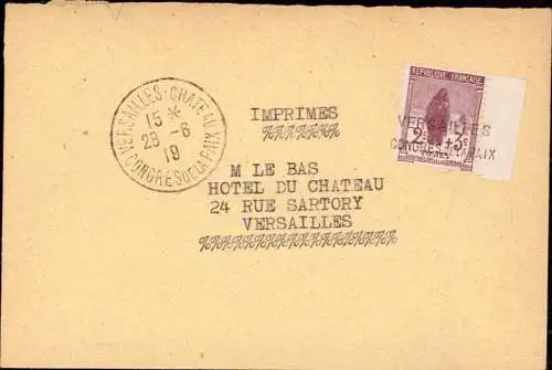 603100 | Sonderstempel vom Congress de la paix Friedensvertrag, Deutsche Geschichte | Versailles;Yvelines (F 78000 Frank