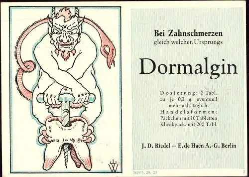 603102 | dekorative Werbung der Firma Riedel & de Haen Zahn Dentist Zahnarzt | Britz ; Neukölln ; Berlin (W 1000)