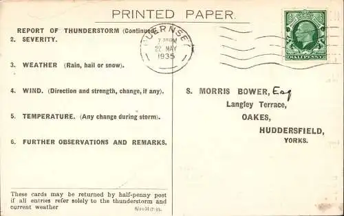 603103 | Report of thunderstorm Guernsey Channel Island Meteorologie Wetter  | -, -,