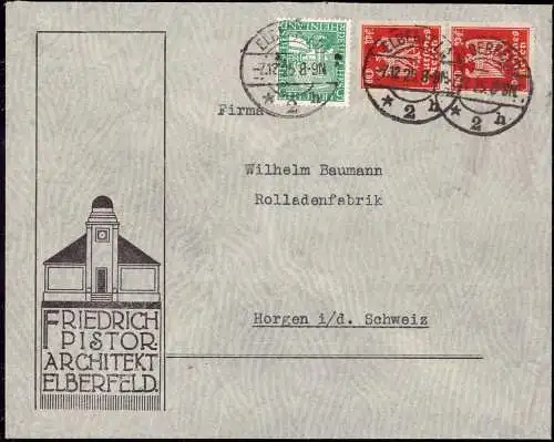 603106 | Dekorativer Brief des Architekten Friedrich Pistor  | Elberfeld; Wuppertal (W - 5600), -,