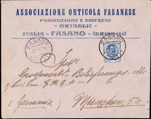 603109 | dekorativer Brief der Firma Orticola Fasanese, Fasano Brindisi Gartenbau  | -, -,