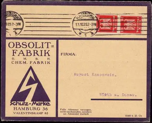 603114 | Dekoratives Firmenlogo der Obsolit Fabrik Valentinskamp Gänsemarkt Chemie  | Hamburg (W - 2000), -,
