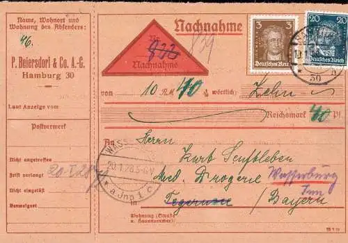 603158 | Karte mit Firmenlochung Perfin der Firma P. Beiersdorf & Co | Eimsbüttel ; Hamburg (W 2000)