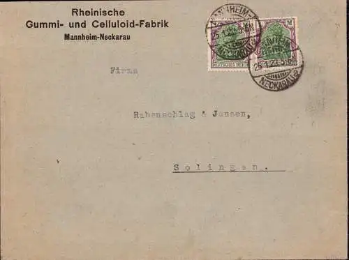 603165 | Inflation, Firmenlochung Perfin der Firma Rheinische Gummi und Celluloid Fabrik | Neckarau  ; Mannheim (W 6800)