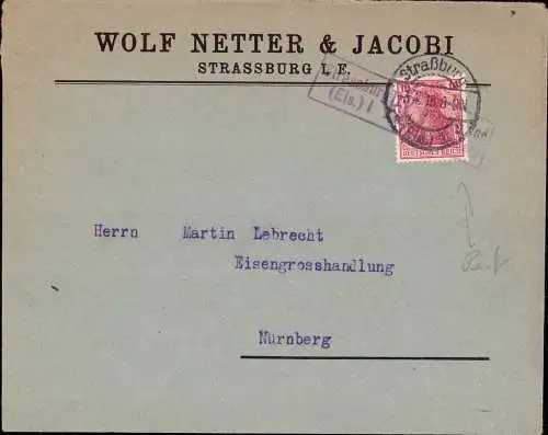 603169 | Firmenlochung Perfin der Firma Wolf Netter & Jacobi, Judaica | Strasbourg;Bas-Rhin (F 67000 Frankreich)