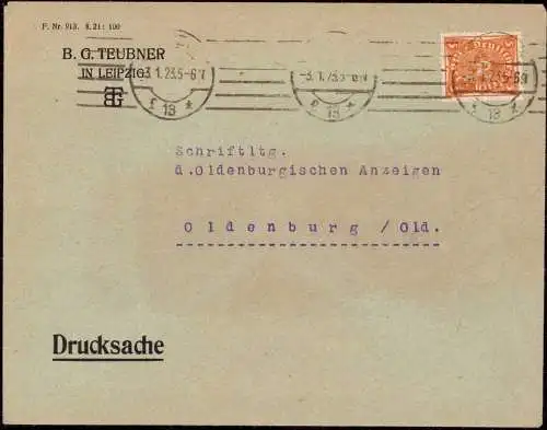 603172 | Firmenlochung Perfin des Verlag B. G. Teubner, Buchhandlung Literatur  | Leipzig (O - 7010), -,