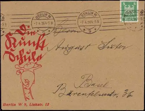 603178 | Dekorativer Briefumschlag der Zeitschrift Die Kunstschule in der Linkstr.  | Berlin (W - 1000), -,