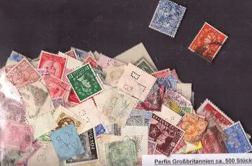 603194 | ca. 500 Firmenlochungen Perfin Great Britain  | -, -,