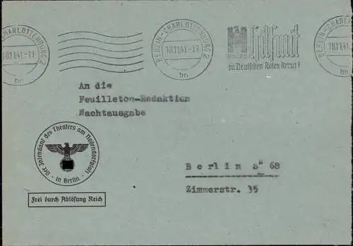 603204 | Dienstbrief, Frei durch Ablösung, des Intendanten des Theater am Nollendorfplatz, Kino | Berlin (W 1000)