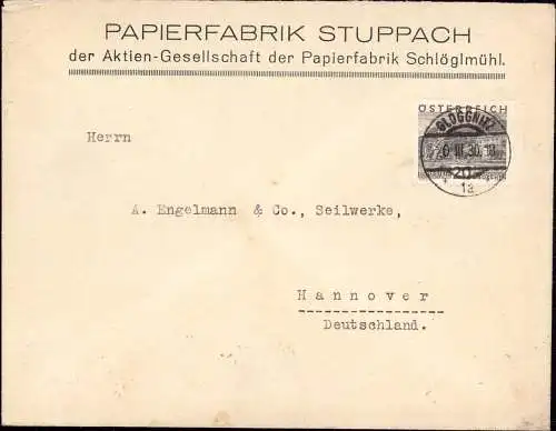 603210 | Dekorativer Brief der Papierfabrik Stuppach, Mondi GmbH | Gloggnitz (A 2640 Österreich), Ulmerfeld-Hausmening (