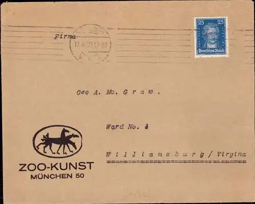 603211 | Brief mit dekorativem Logo der Firma Zoo Kunst  | München (W - 8000), -,