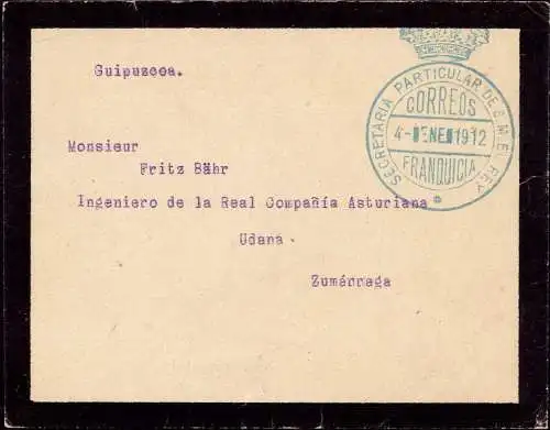 603221 | Correos Franquicia, Trauerbrief aus dem spanischen Königshaus  |