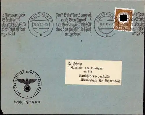 603224 | Dienstbrief de Polizeipräsidenten  | Stuttgart (W - 7000), -,