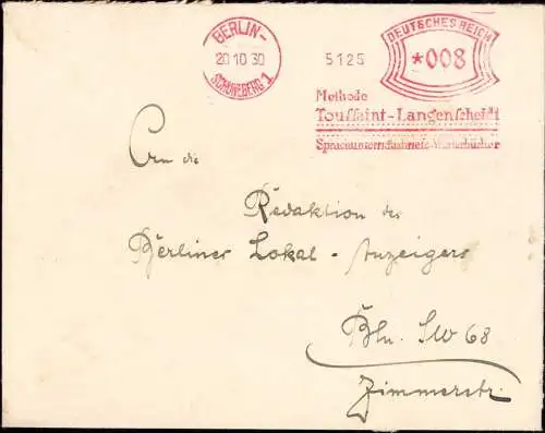 603231 | Sprache, Dolmetscher, Freistempel Werbung für Sprachunterricht, Toussiant Langenscheidt | Schöneberg ; Tempelho