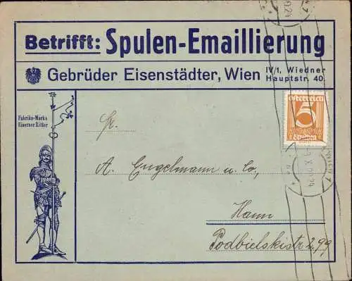 603236 | Dekorativer Brief der Gebrüder Eisenstädter, Wiedner Hauptstrasse, Ritter, Eisen  | Wien (A - 1010 Österreich),