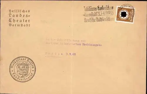603239 | Dienstbrief, 1935, des Hessischen Landes Theater  | Darmstadt (W - 6100), -,