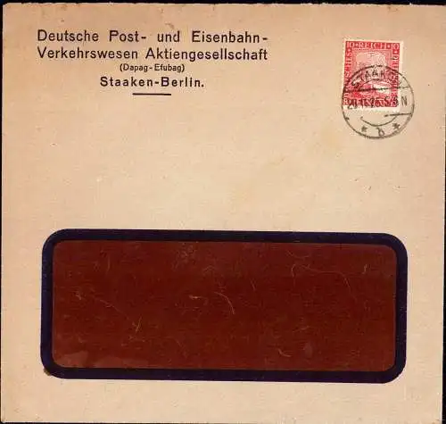 603241 | Brief mit Firmenlochung Perfin der Firma Dapag Efubag, Maschinenstempel, Postautomation | Staaken ; Spandau; Be