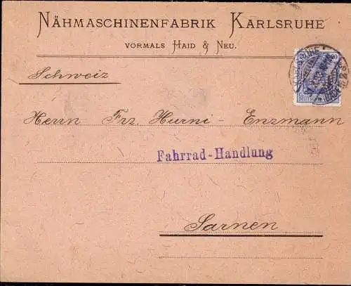 603242 | Brief mit Firmenlochung der Nähmaschinenfabrik Haid & Neu | Karlsruhe (W 7500)