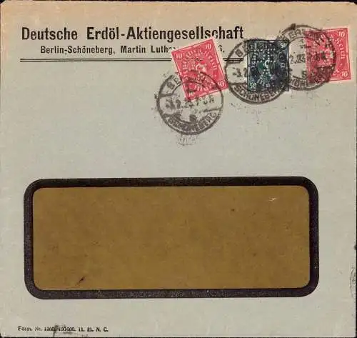 603246 | Brief mit Firmenlochung Perfin des Deutschen Erdöl AG, Martin Luther Str.  | Schöneberg ; Tempelhof-Berlin