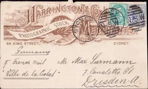 603264 | dekorativer Brief 1900, der Firma Harrington & Coyle, Fotografie, Sidney, Australien  |