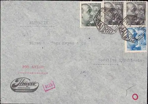 603288 | Brief Ihagee Kamera Absender Carlos Baum, Barcelona, Spanien, Judaica, Zensur  | Dresden (O - 8010), -,