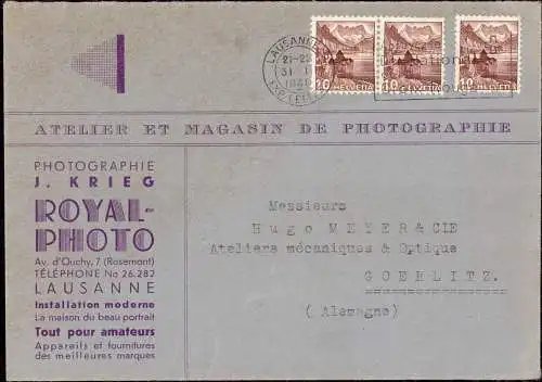 603291 | Brief der Firma J. Krieg, Royal Photo, Lausanne an die Firma Neyer & Co, Fotografie,  | Lausanne , Görlitz