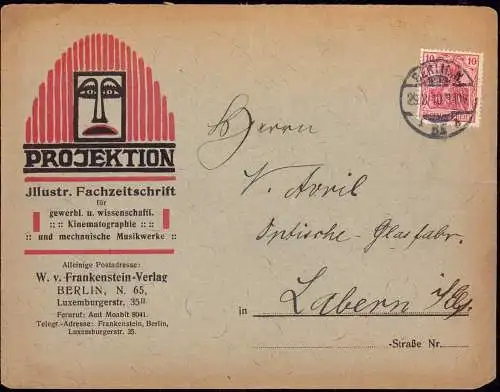 603293 | Die Projektion, Fachzeitschrift für Kinematologie, Firmenlogo, Design, Fotografie, Kino  | Berlin (W - 1000),