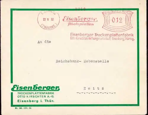 603294 | Dekorativer Brief der Trockenplattenfabrik Eisenberger, Kirschten, Fotografie,  | Eisenberg / Thüringen (O - 65