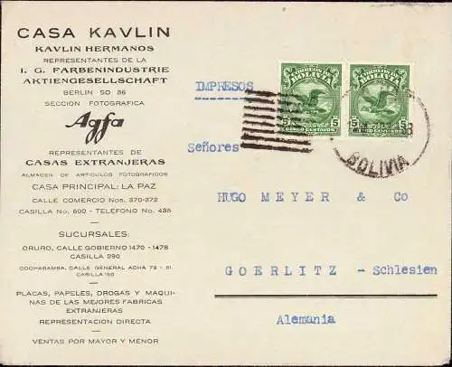 603295 | Brief der IG Farben Vertretung Bolivien, Agfa, Casa Kavlin in La Paz, Fotografie  | -, -,