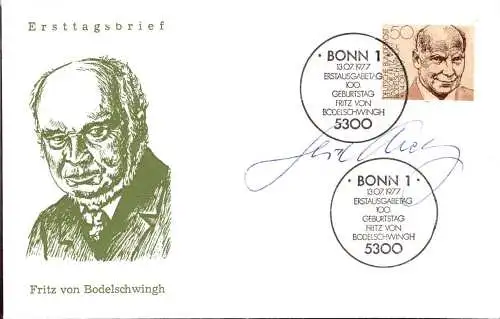 603306 | Ersttagsbrief FDC Mi. 942 mit eigenhändiger Unterschrift des Entwerfer Aretz, Bodelschwingh  | Bethel (W - 4800