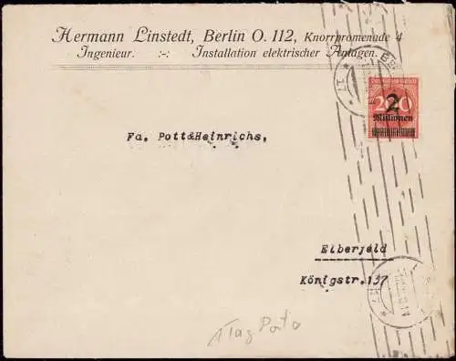 603319 | Inflation, 2 Millionen auf  Fernbrief vom 1. Tag der Portoperiode, 1.10.23  | Berlin (W - 1000), -,