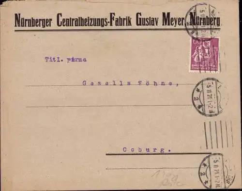 603320 | dekorativer Brief der Nürnberger Centralheizungsfabrik Gustav Meyer  | Nürnberg (W - 8500), -,