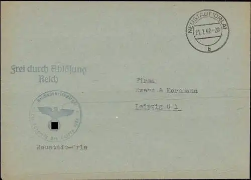 603334 | Dienstbrief Frei durch Ablösung aus dem RAD Lager 7 / 84, Reichsarbeitsdienst | Neustadt(Orla) (O 6710)
