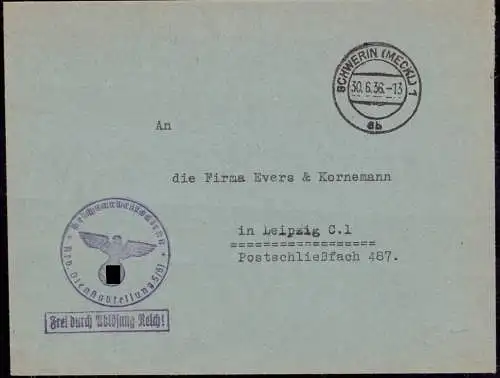 603341 | Dienstbrief Frei durch Ablösung aus dem RAD Lager 5 / 61, Reichsarbeitsdienst  | Schwerin (O - 1601), -,