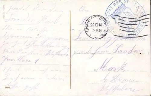 603342 | Feldpostkarte aus dem Lazarett mit Dienstsiegel des Magistrat der Stadt  | Charlottenburg ; Berlin (W - 1000),