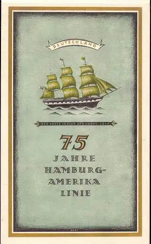 603361 | Dekorative Werbung der Hamburg Amerika Linie, HAPAG um 1922 ca 19x12cm, sign VIFI  | Hamburg (W - 2000), -,