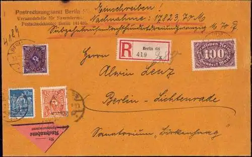 603372 | Inflation, Brief der Versandstelle  für Sammlermarken  | Berlin (W - 1000), -,