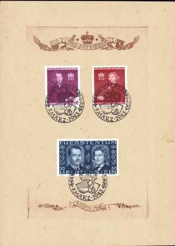 603374 | Souvenirkarte von der Hchueit des Fürsten Franz Josef 1943  | Vaduz, -,