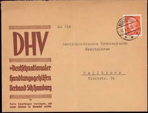 603410 | Dekorativer Brief des Deutschnationalen Handlungsgehilfen Verband ( DHV ) Gewerkschaft  | Hamburg (W - 2000),