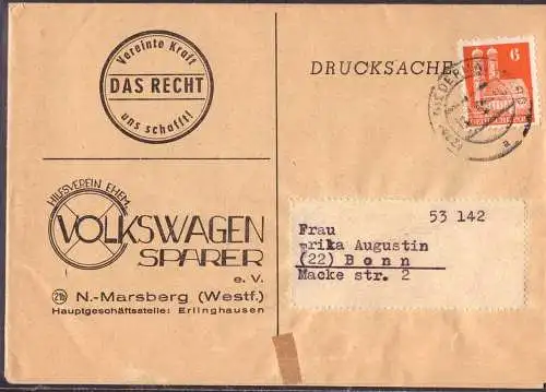 603411 | Drucksache des Hilfsverein ehemaliger Volkswagensparer, VW, Auto, Deutsche Geschichte  | Marsberg (W - 3538),