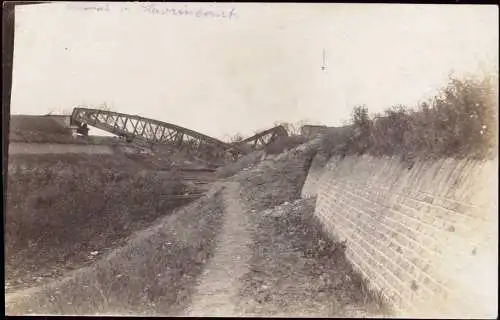603435 | Militär 1. WK, Fotokarte, Zerstörung Brücke | Havrincourt;Pas-de-Calais (F 62147 Frankreich)