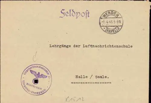 603466 | Feldpostbrief vom Fliegerhorst  | Werder / Havel (O - 1512), -,