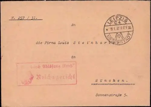 603477 | Dienstbrief, Frei durch Ablösung, des Reichsgericht, Recht, Justiz, Deutsche Geschichte  | Leipzig (O - 7010),