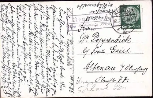 603494 | Pommern, Postkarte mit Stempel der Posthilfsstelle  | Neuwasser (Kreis Schlawe Pommern), Regenwalde, Stadt (Kre