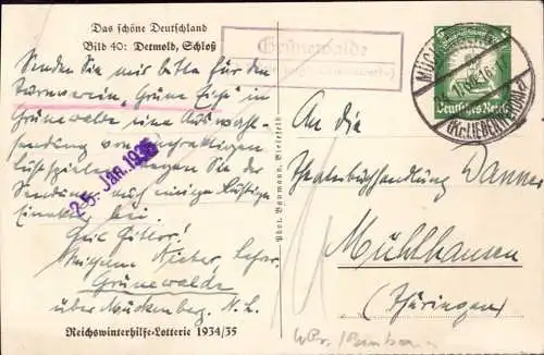 603496 | Bildpostkarte mit Posthilfsstellen Stempel Grünewalde, Mückenberg  | Lauchhammer, -,