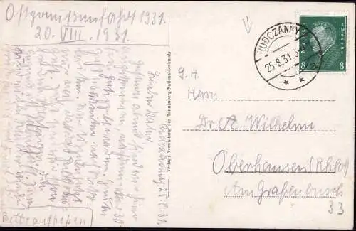 603501 | Ostpreussen, Postkarte Tannenberg Denkmal  | Rudczanny (Sensburg OP), Hohenstein (Friedland OP),